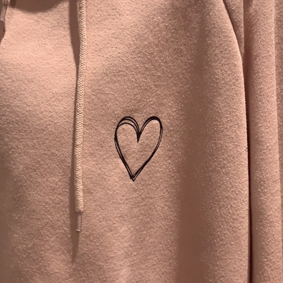 baby pink cropped ally fashion hoodie - Picture 2 of 3